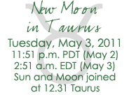 New Moon in Taurus